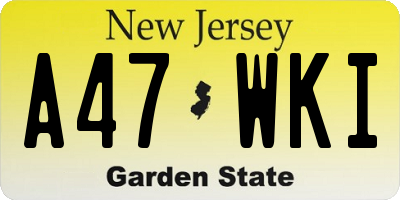 NJ license plate A47WKI