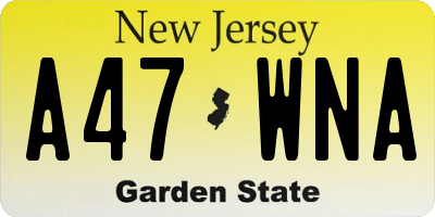 NJ license plate A47WNA