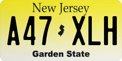 NJ license plate A47XLH