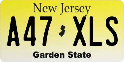 NJ license plate A47XLS