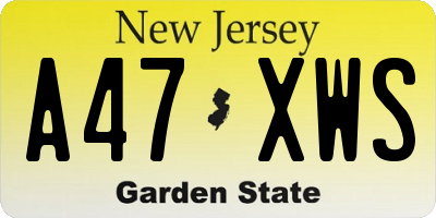 NJ license plate A47XWS