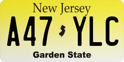 NJ license plate A47YLC