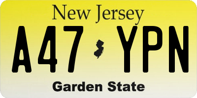 NJ license plate A47YPN