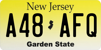 NJ license plate A48AFQ