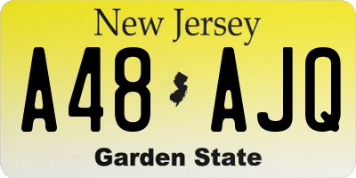 NJ license plate A48AJQ