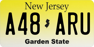 NJ license plate A48ARU