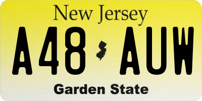 NJ license plate A48AUW