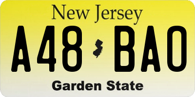 NJ license plate A48BAO