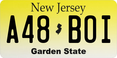 NJ license plate A48BOI