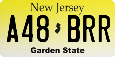 NJ license plate A48BRR
