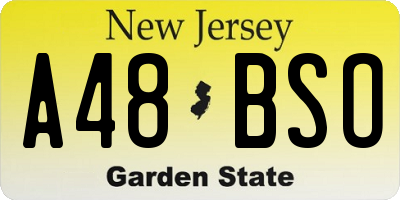 NJ license plate A48BSO