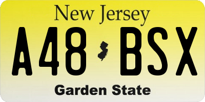 NJ license plate A48BSX