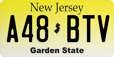 NJ license plate A48BTV