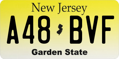 NJ license plate A48BVF