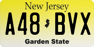 NJ license plate A48BVX