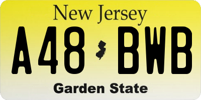 NJ license plate A48BWB