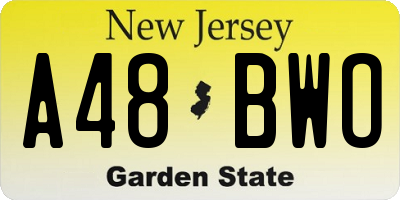 NJ license plate A48BWO