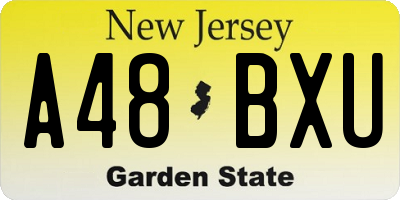 NJ license plate A48BXU
