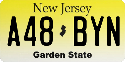 NJ license plate A48BYN