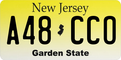 NJ license plate A48CCO