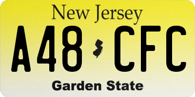 NJ license plate A48CFC