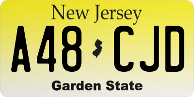 NJ license plate A48CJD