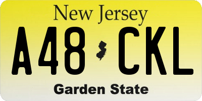NJ license plate A48CKL