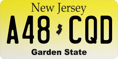 NJ license plate A48CQD