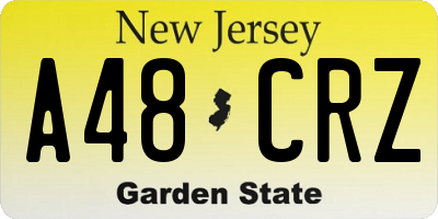 NJ license plate A48CRZ