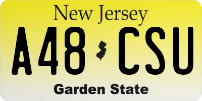 NJ license plate A48CSU