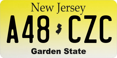 NJ license plate A48CZC