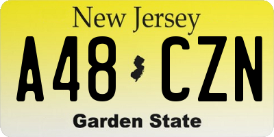NJ license plate A48CZN