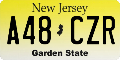 NJ license plate A48CZR