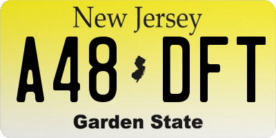 NJ license plate A48DFT