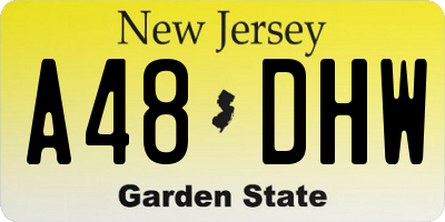NJ license plate A48DHW