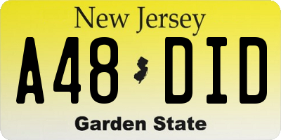 NJ license plate A48DID