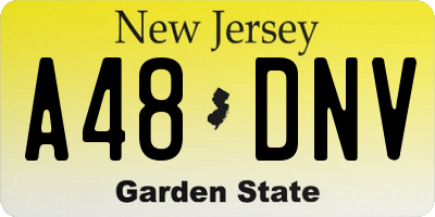 NJ license plate A48DNV