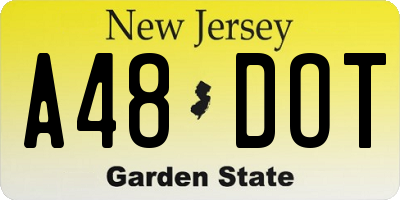 NJ license plate A48DOT
