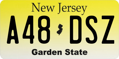 NJ license plate A48DSZ
