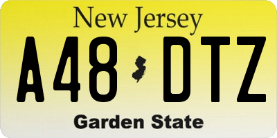 NJ license plate A48DTZ