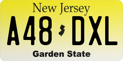 NJ license plate A48DXL