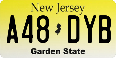 NJ license plate A48DYB