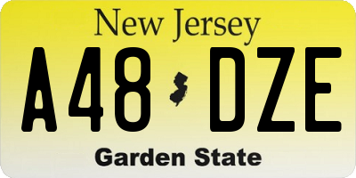 NJ license plate A48DZE