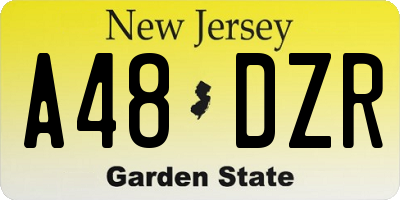NJ license plate A48DZR