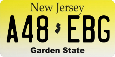 NJ license plate A48EBG