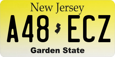 NJ license plate A48ECZ