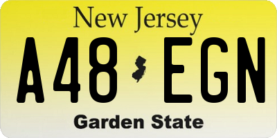 NJ license plate A48EGN