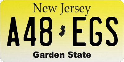 NJ license plate A48EGS