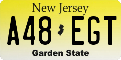 NJ license plate A48EGT
