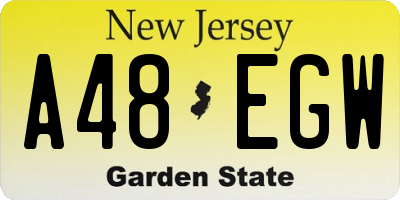 NJ license plate A48EGW